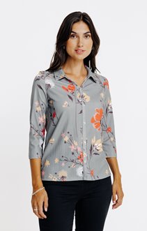 Tee-shirt imprimé col chemise
