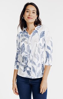 Tee-shirt imprimé col chemise
