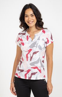 Tee-shirt imprimé col mao