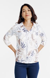 Tee-shirt imprimé col chemise