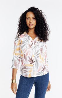 Tee-shirt imprimé col chemise