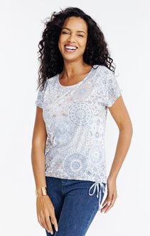 Tee-shirt imprimé rosace à col rond