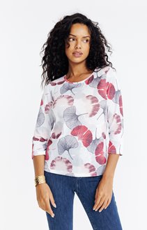 Tee-shirt imprimé ginko manches 3/4