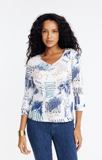 Tee-shirt imprimé urbain col v