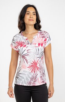 Tee-shirt imprimé col mao
