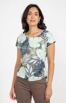 Tee-shirt imprimé palme manches courtes