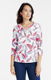 Tee-shirt imprimé col mao