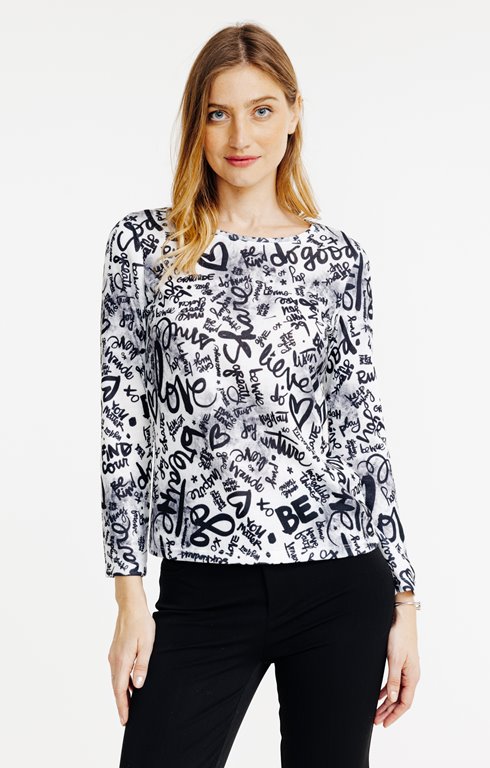 T-shirt imprimé manches longues