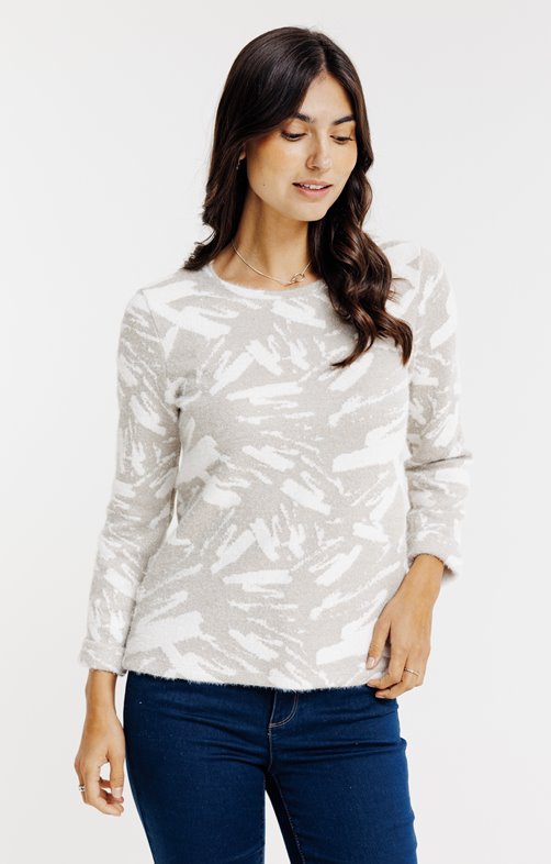 T-shirt jacquard manches longues