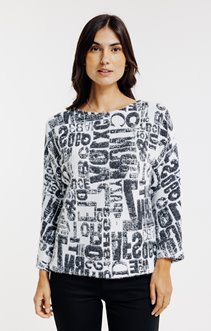 T-shirt jacquard manches chauve-souris