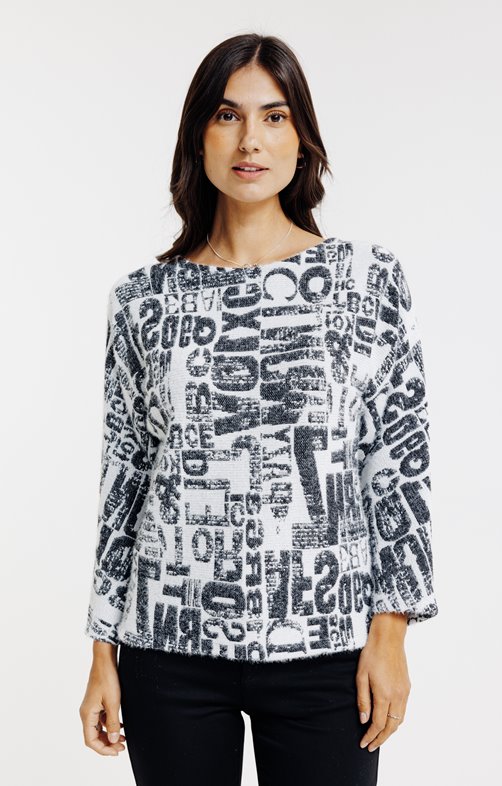 T-shirt jacquard manches chauve-souris