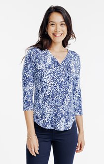 Tee-shirt imprimé pois col v