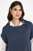 Tee-shirt poncho uni col rond