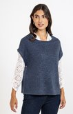 Tee-shirt poncho uni col rond