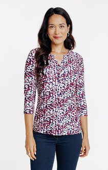 Tee-shirt manches 3/4 imprimé pois