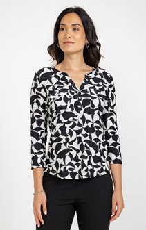Tee-shirt imprimé col mao