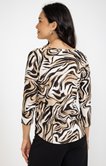 Tee-shirt imprimé zèbre col mao