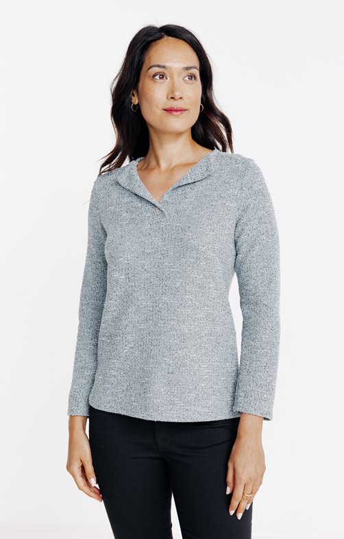 Tee-shirt effet tweed manches longues