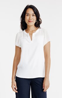 Tee-shirt uni col tunisien