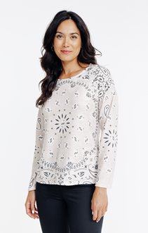Tee-shirt imprimé bandana à col rond