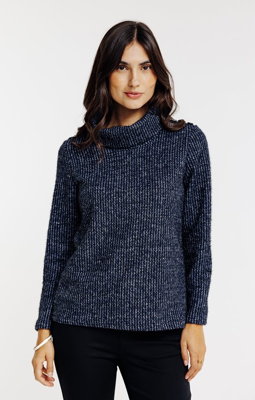 Tee-shirt jacquard col boule