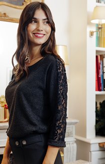 Tee-shirt uni manches 3/4