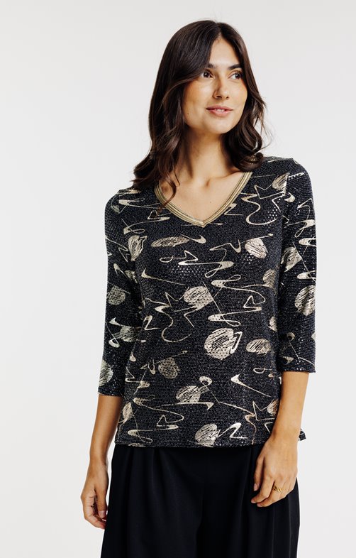 Tee-shirt brillant motif musique