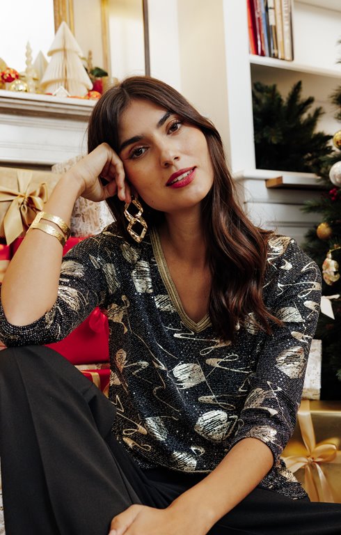 Tee-shirt brillant motif musique