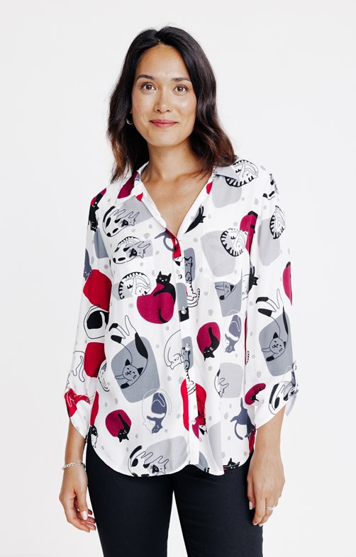 Chemise imprimée chats