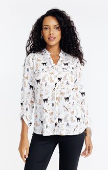 Chemise impriméee chat
