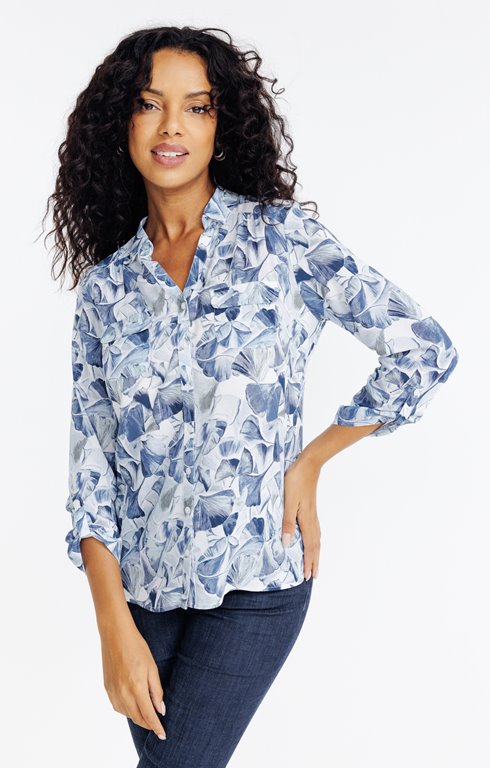 Chemise imprimée fleur ginko