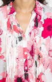 Chemise avec plis imprimée fleuri