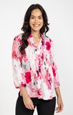 Chemise avec plis imprimée fleuri