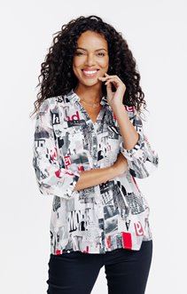 Chemise imprimée motif lettres