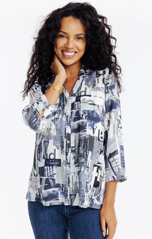 Chemise imprimée motif lettres