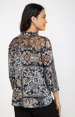 Chemise mix matière imprimée fleurs