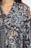 Chemise mix matière imprimée fleurs