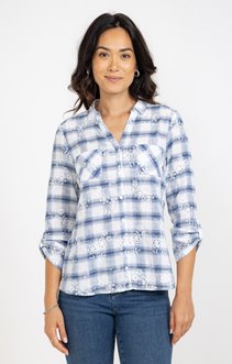 Chemise à carreaux brodée 