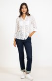 Chemise unie en dentelle 