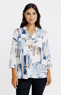 Chemise imprimée fantaisie avec strass