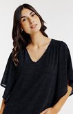 Tunique brillante effet poncho