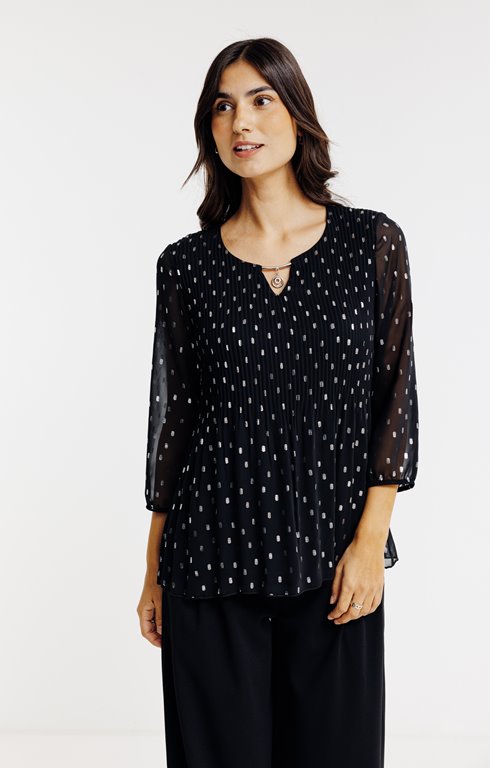 Tunique effet poncho plissée 
