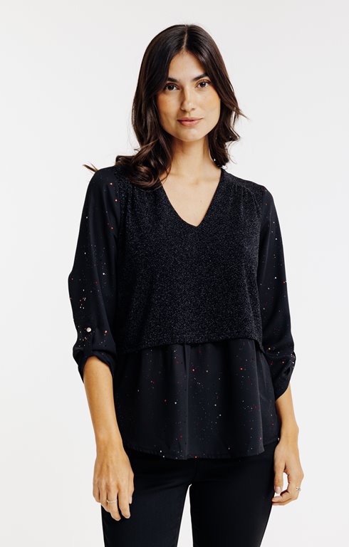 Tunique avec bolero à paillettes coeur