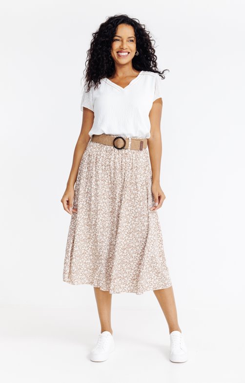 Jupe fantaisie non doublée avec ceinture