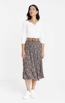 Jupe longue froissée et ceinture