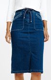 Jupe denim longueur midi