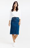 Jupe denim longueur midi