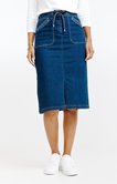 Jupe denim longueur midi
