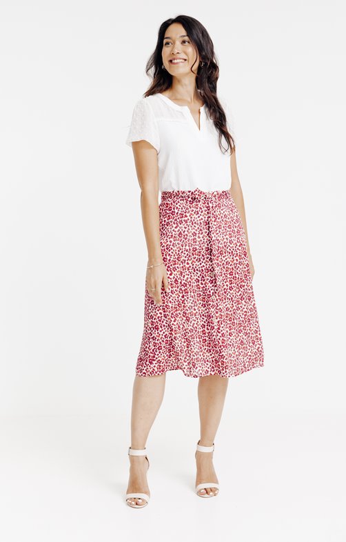 Jupe midi avec boutons et fente