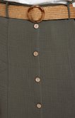 Jupe midi bouton et ceinture